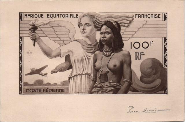 Fr_Equat_Africa_1946_Yvert_PA43a-Scott_C25_unadopted_Victoire_100f_AP