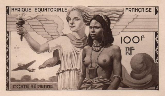 Fr_Equat_Africa_1946_Yvert_PA43a-Scott_C25_unadopted_Victoire_100f_AP_detail_c