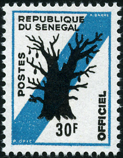 Senegal_1966_Yvert_Service_13-Scott_O13_typo_a