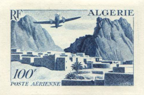Algeria_1949_Yvert_PA10-Scott_C9_blue_1102_Lc_detail