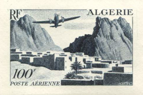 Algeria_1949_Yvert_PA10-Scott_C9_blue_1121_Lx_detail