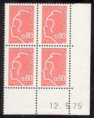 France_1975_Yvert_1816d_unissued_80c_Marianne_de_Durrens_ab_US