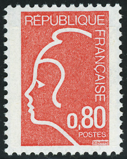 France_1975_Yvert_1816d_unissued_80c_Marianne_de_Durrens_g_US