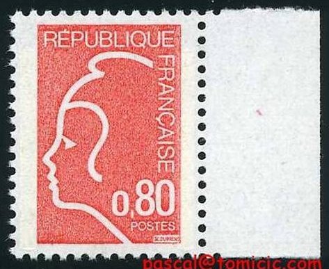 France_1975_Yvert_1816d_unissued_80c_Marianne_de_Durrens_l_US