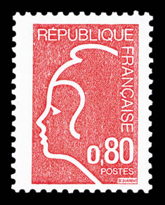 France_1975_Yvert_1816d_unissued_80c_Marianne_de_Durrens_n_US