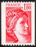 France_1977_Yvert_1981-Scott_1f_Sabine_by_Gandon_IS