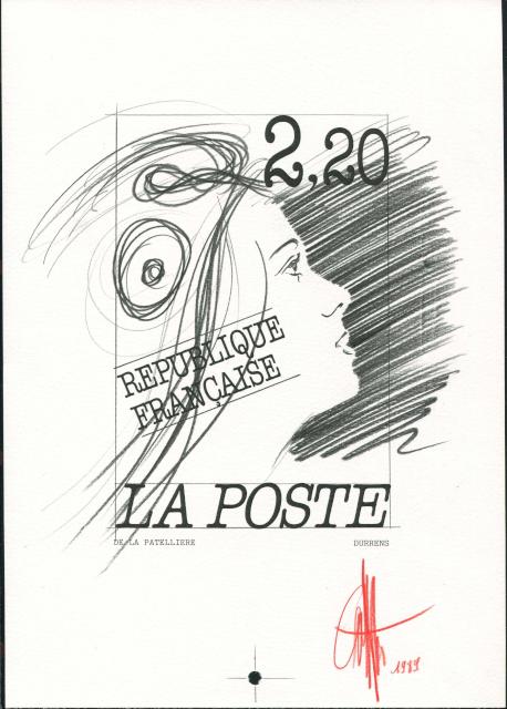 France_1989_Yvert_2614f-Scott_unadopted_Marianne_by_de_la_Patelliere-Durrens_d_MAQ