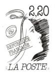 France_1989_Yvert_2614f-Scott_unadopted_Marianne_by_de_la_Patelliere-Durrens_e_MAQ_detail