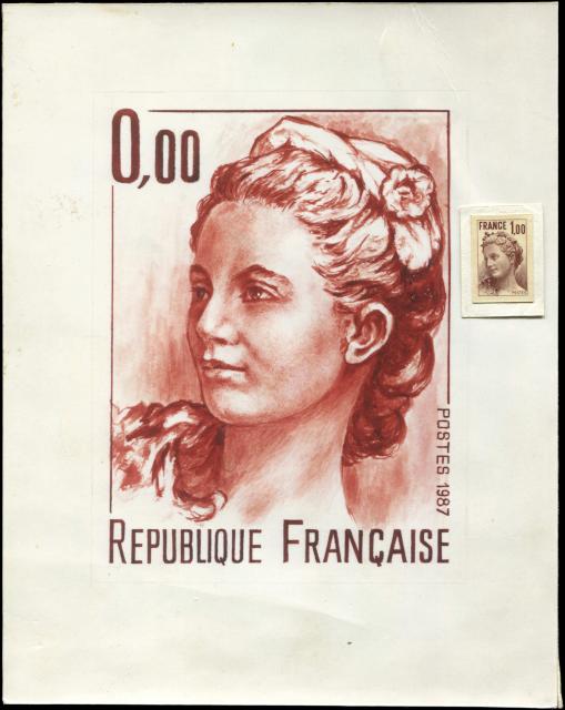 France_1987_Yvert_2484a-Scott_unadopted_Marianne_by_Lacaque_MAQ