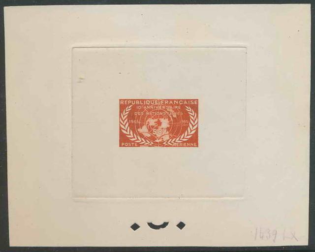 France_1955_Yvert_911c-Scott_671_unadopted_airmail_50f_ONU_red_1439_Lx_ATP