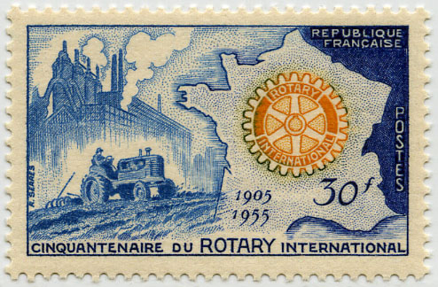 France_1955_Yvert_1009-Scott_741_Rotary_b_IS