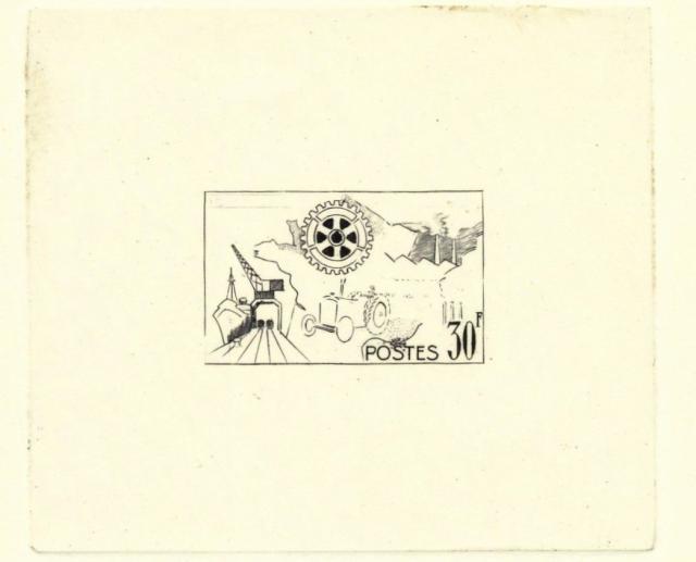 France_1955_Yvert_1009a-Scott_741_unadopted_Rotary_1er_etat_black_a_AP_detail