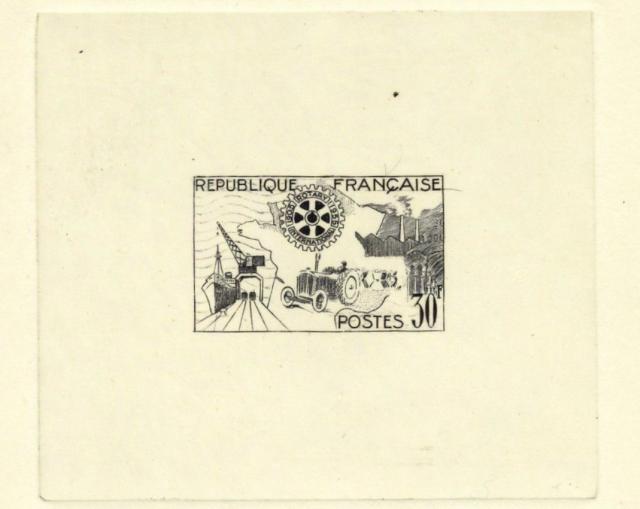 France_1955_Yvert_1009a-Scott_741_unadopted_Rotary_2eme_etat_black_a_AP_detail