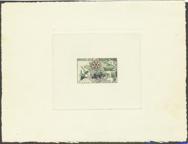 France_1955_Yvert_1009a-Scott_741_unadopted_Rotary_green_+_violet_+_black_AP