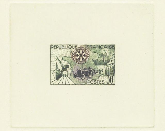 France_1955_Yvert_1009a-Scott_741_unadopted_Rotary_green_+_violet_+_black_AP_detail