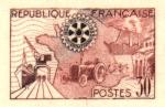 France_1955_Yvert_1009a-Scott_741_unadopted_Rotary_red-brown_+_black_AP_detail