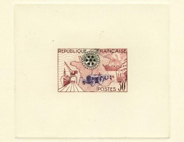 France_1955_Yvert_1009a-Scott_741_unadopted_Rotary_red-brown_+_violet_+_black_AP_detail