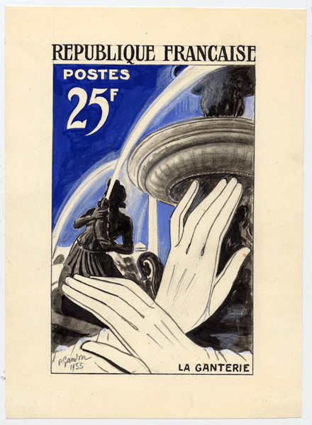 France_1955_Yvert_1020a-Scott_764_La_Ganterie_MAQ