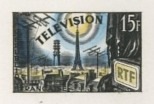 France_1955_Yvert_1022a-Scott_766_unadopted_Television_et_Tour_Eiffel_hand_multicolor_a_AP_detail