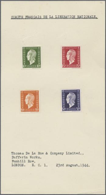 France_1944_Yvert_698-699-700-701-Scott_Marianne_de_Dulac_paper_ND
