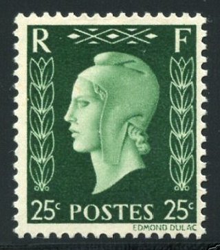 France_1945_Yvert_701D-Scott_506_unissued_25c_Type_II_Marianne_de_Dulac_US