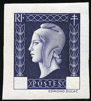 France_1945_Yvert_701k_unissued_Marianne_de_Dulac_etat_blue-violet_single_ESS