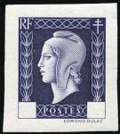 France_1945_Yvert_701k_unissued_Marianne_de_Dulac_etat_blue-violet_single_ESS