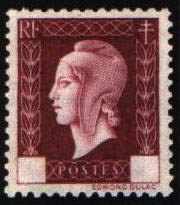 France_1945_Yvert_701k_unissued_Marianne_de_Dulac_etat_lilac-brown_single__ESS