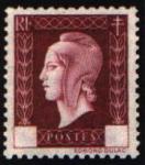 France_1945_Yvert_701k_unissued_Marianne_de_Dulac_etat_lilac-brown_single__ESS