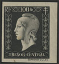France_1945_Yvert_701x_unissued_100f_Marianne_de_Dulac_Tresor_Central_single_d_ESS