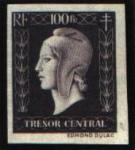 France_1945_Yvert_701x_unissued_100f_Marianne_de_Dulac_Tresor_Central_single_f_ESS