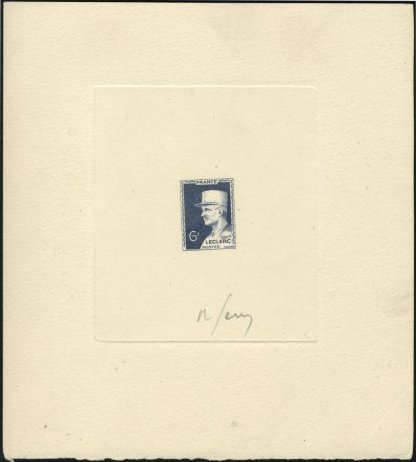 France_1948_Yvert_815a-Scott_604_unadopted_Leclerc_blue-grey_ab_AP