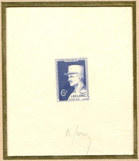 France_1948_Yvert_815a-Scott_604_unadopted_Leclerc_blue-grey_cb_AP