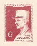 France_1948_Yvert_815a-Scott_604_unadopted_Leclerc_dark-red_AP_detail