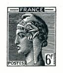 France_1948_Yvert-Scott_unadopted_6f_Marianne_de_Hourriez_A_black_107_typo_ab_CP_detail_a