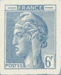 France_1948_Yvert-Scott_unadopted_6f_Marianne_de_Hourriez_A_blue_typo_f_AP_detail