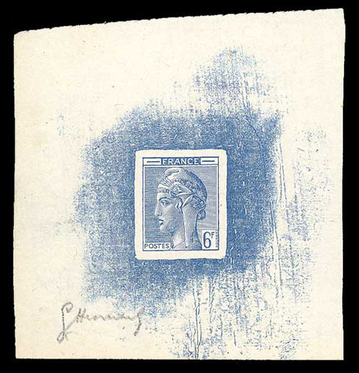 France_1948_Yvert-Scott_unadopted_6f_Marianne_de_Hourriez_A_blue_typo_k_AP