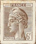 France_1948_Yvert-Scott_unadopted_6f_Marianne_de_Hourriez_A_brown_typo_hb_AP_detail