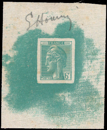 France_1948_Yvert-Scott_unadopted_6f_Marianne_de_Hourriez_A_green_typo_f_AP