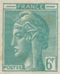 France_1948_Yvert-Scott_unadopted_6f_Marianne_de_Hourriez_A_green_typo_f_AP_detail