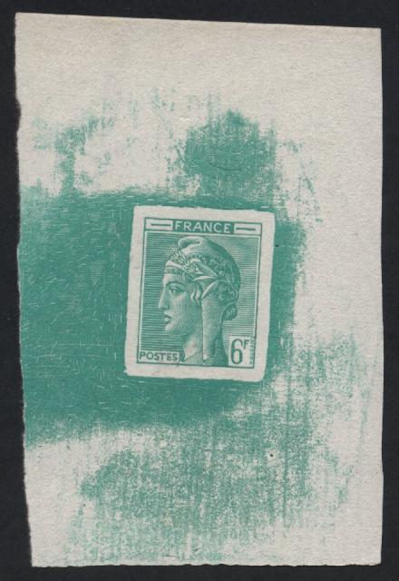 France_1948_Yvert-Scott_unadopted_6f_Marianne_de_Hourriez_A_green_typo_ga_AP