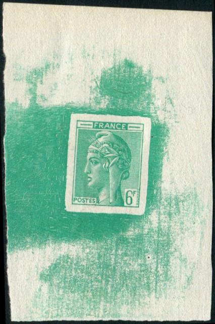 France_1948_Yvert-Scott_unadopted_6f_Marianne_de_Hourriez_A_green_typo_gb_AP