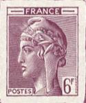 France_1948_Yvert-Scott_unadopted_6f_Marianne_de_Hourriez_A_lilac_typo_ca_AP_detail
