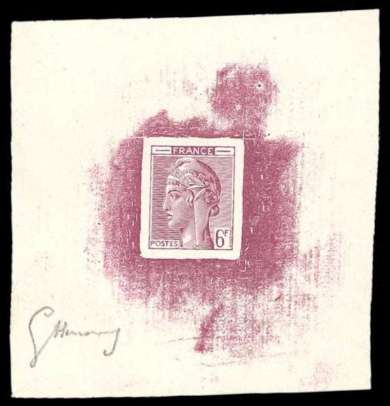France_1948_Yvert-Scott_unadopted_6f_Marianne_de_Hourriez_A_lilac_typo_g_AP