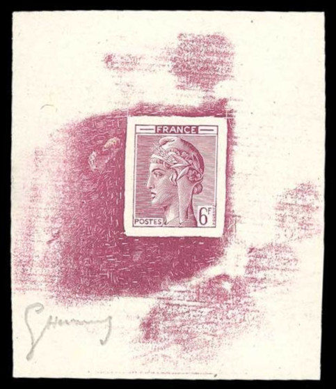 France_1948_Yvert-Scott_unadopted_6f_Marianne_de_Hourriez_A_lilac_typo_h_AP