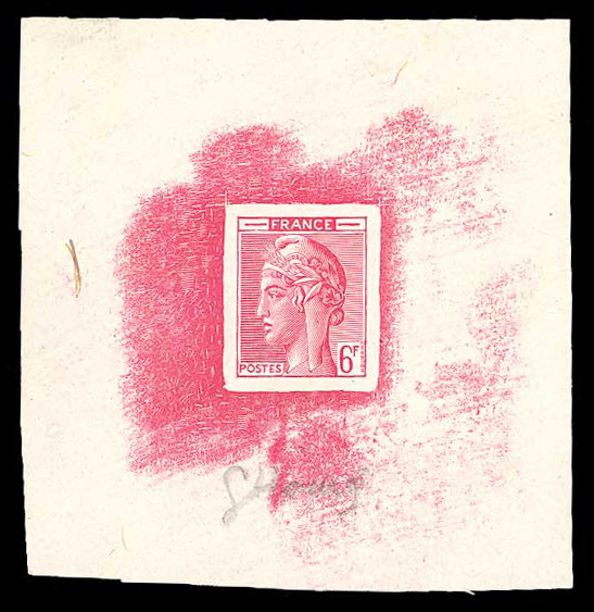 France_1948_Yvert-Scott_unadopted_6f_Marianne_de_Hourriez_A_red_typo_c_AP