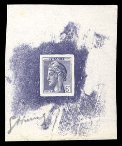 France_1948_Yvert-Scott_unadopted_6f_Marianne_de_Hourriez_A_violet_typo_b_AP
