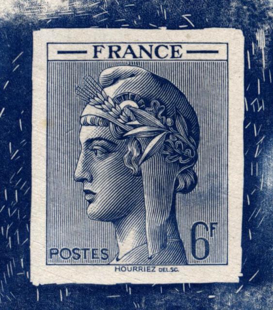 France_1948_Yvert-Scott_unadopted_6f_Marianne_de_Hourriez_B_blue_typo_a_AP_detail_b
