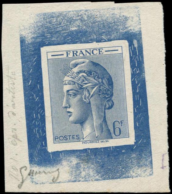 France_1948_Yvert-Scott_unadopted_6f_Marianne_de_Hourriez_B_blue_typo_ba_AP