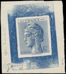 France_1948_Yvert-Scott_unadopted_6f_Marianne_de_Hourriez_B_blue_typo_ba_AP